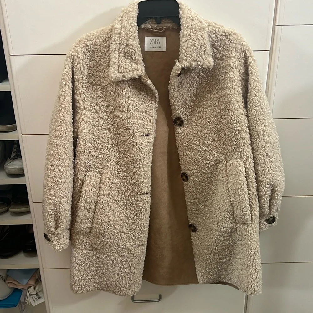 NWOT Double-faced coat with lapel collar and long sleeves - Picture 1 of 4